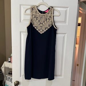 Lilly Pulitzer Navy Dress with Cream Lace